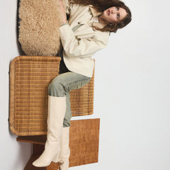 Aldo Helana in Cream - Knee-high boot, Block heel Cream