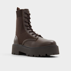 Aldo Talaleryknit Brown Overflow Women's Combat boots - Combat ankle boot, Brown Brown Overflow