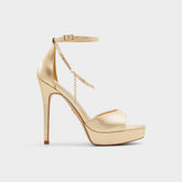 Aldo Afumeth Gold Women's Platform sandals - Strappy heeled sandal, Stiletto platform Gold