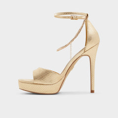 Aldo Afumeth Gold Women's Platform sandals - Strappy heeled sandal, Stiletto platform Gold
