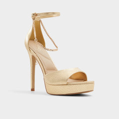 Aldo Afumeth Gold Women's Platform sandals - Strappy heeled sandal, Stiletto platform Gold