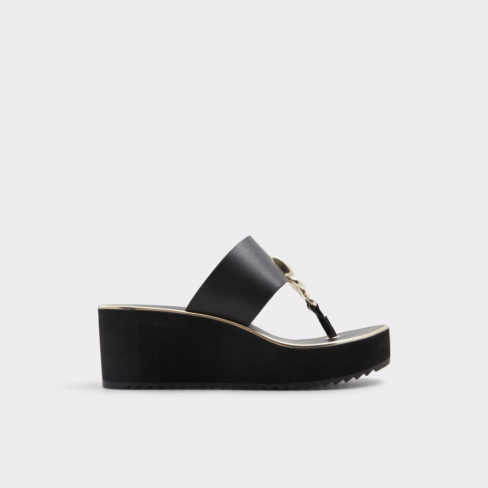 Aldo Penelopy Black Women's Wedges - Wedge sandal, Wedge heel Black