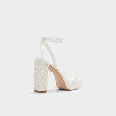 Aldo Lulu White Women's Strappy sandals - Strappy heeled sandal, Block heel White