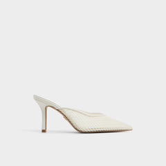 Aldo Gamilia Open White Textile Mesh Women's Kitten heels - Heeled mule, Kitten heel Open White