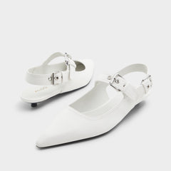 Aldo Kellya White Women's Slingbacks - Sling back high heel, Kitten heel White
