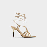 Aldo Curacao in Gold - Strappy heeled sandal, Stiletto heel Gold