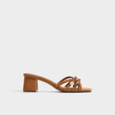 Aldo Jemstone in Medium Brown - Strappy heeled sandal, Block heel Medium brown
