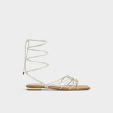 Aldo Nirena White/Bone Women's Flats - Strappy flat sandal White/bone