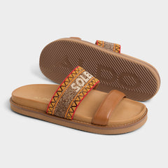 Aldo Beachvacay Brown Multi Women's Footbed sandals - Brown multi