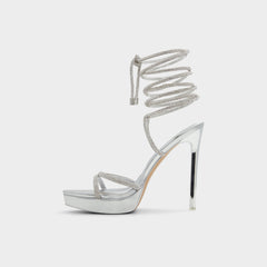 Aldo Izabella in Silver 13621003 - Strappy heeled sandal, Platform Silver