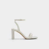 Aldo Aurorai White/Bone Women's Strappy sandals - Strappy heeled sandal, Block heel White/Bone