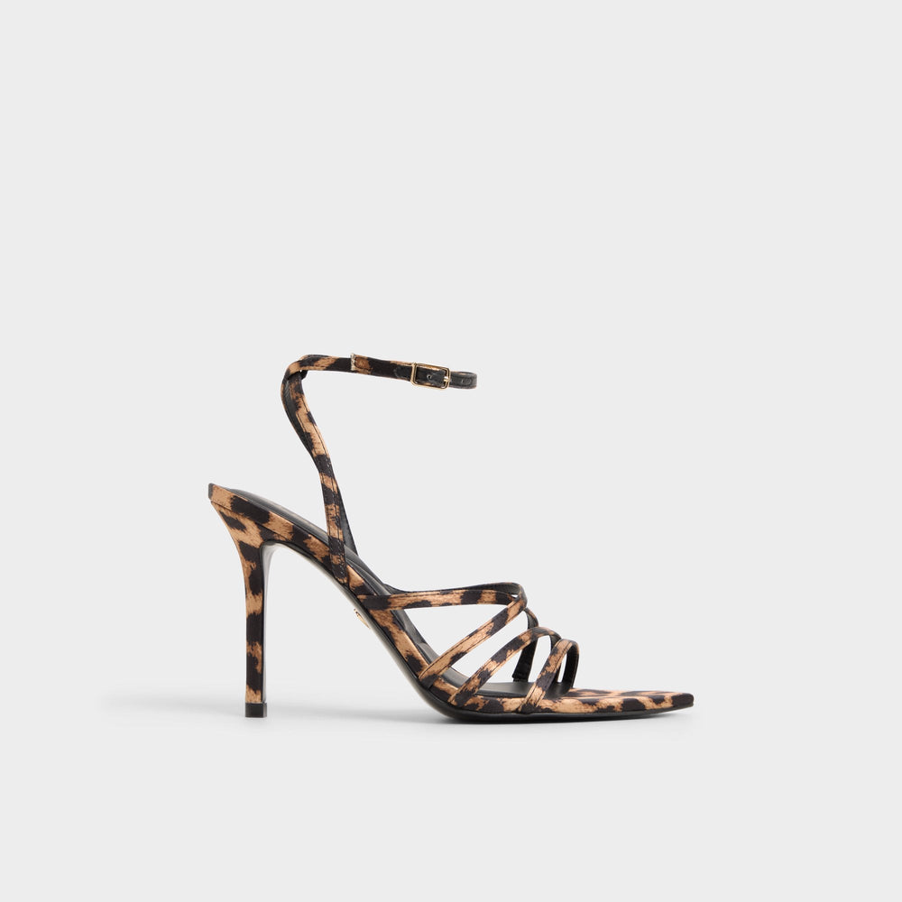 Aldo Solania Brown Multi Women's Strappy sandals - Strappy heeled sandal, Stiletto heel Brown Multi