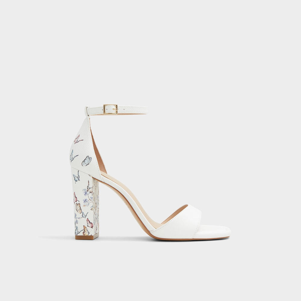 Aldo Enaegyn White Multi Women's Strappy sandals - Strappy heeled sandal, Block heel White Multi
