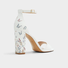 Aldo Enaegyn White Multi Women's Strappy sandals - Strappy heeled sandal, Block heel White Multi