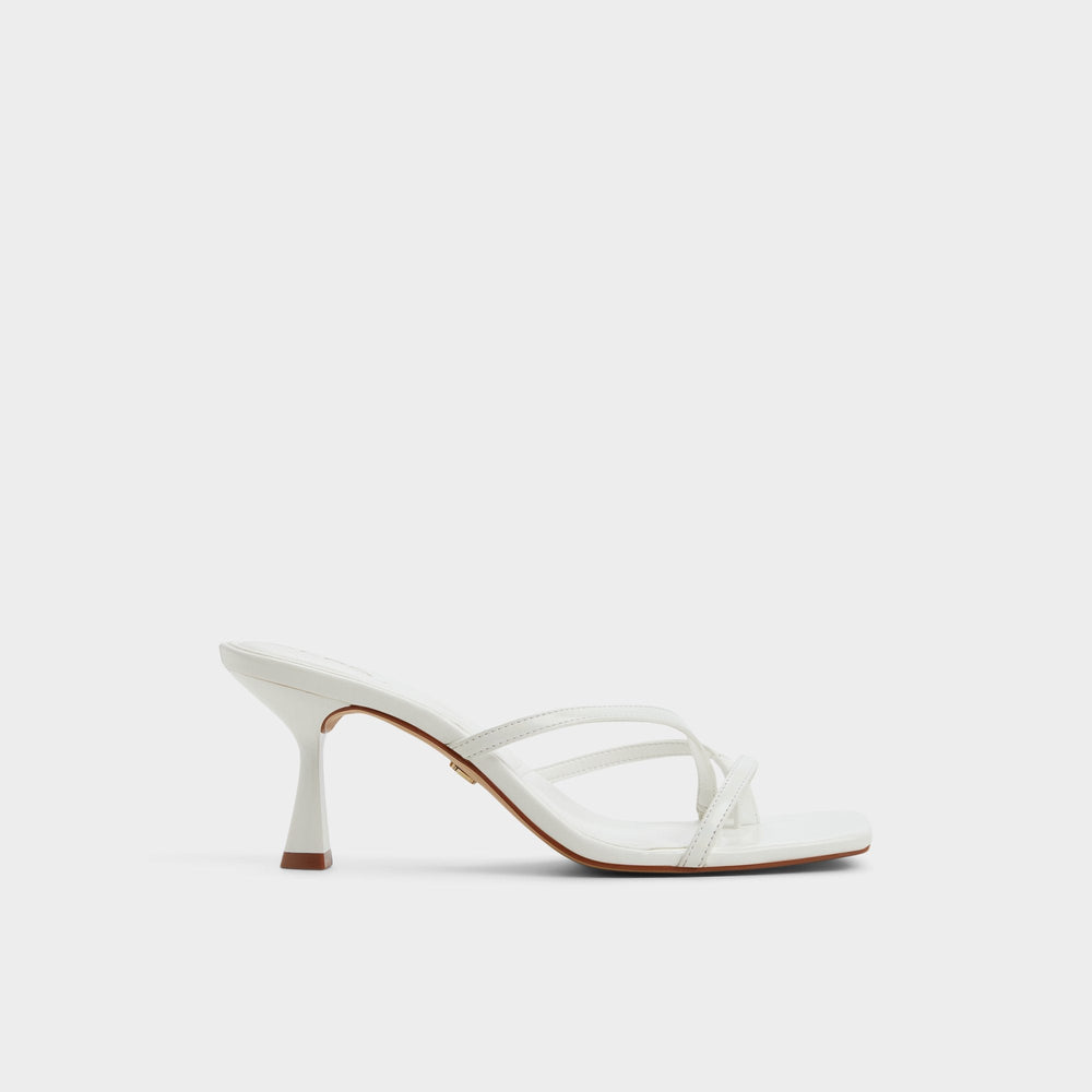 Aldo Calypsa White Women's Heeled mules - Strappy heeled sandal, Block heel White