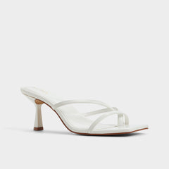 Aldo Calypsa White Women's Heeled mules - Strappy heeled sandal, Block heel White