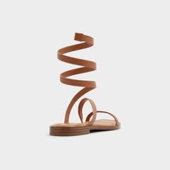 Aldo Spinella in Medium Brown - Strappy flat sandal Medium Brown