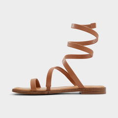 Aldo Spinella in Medium Brown - Strappy flat sandal Medium Brown