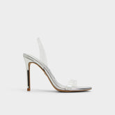 Aldo Quinilynn Silver Women's Iridescent metallics - Strappy heeled sandal, Stiletto heel Silver