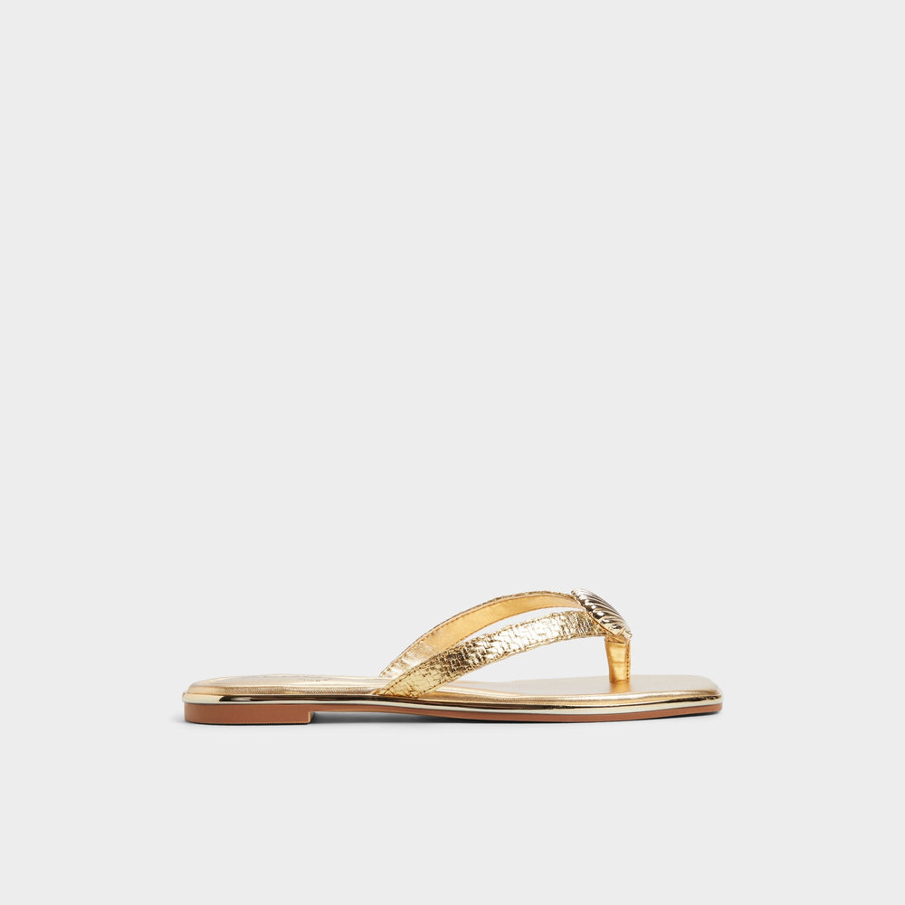 Aldo Conchiglia Gold Women's Flats - Flip flop Gold