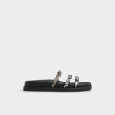 Aldo Zephyra White/Black Women's Footbed sandals - Footbed sandal White/Black