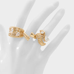 Aldo Alexxe in Gold Clear Multi - Ring Gold/clear multi