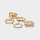 Aldo Lovelanguage Gold/Clear Multi Women's Rings - Ring Gold/Clear Multi