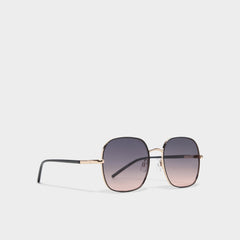 Aldo Elbamadar Black/Gold Multi Women's Square - Square sunglasses Black/Gold Multi