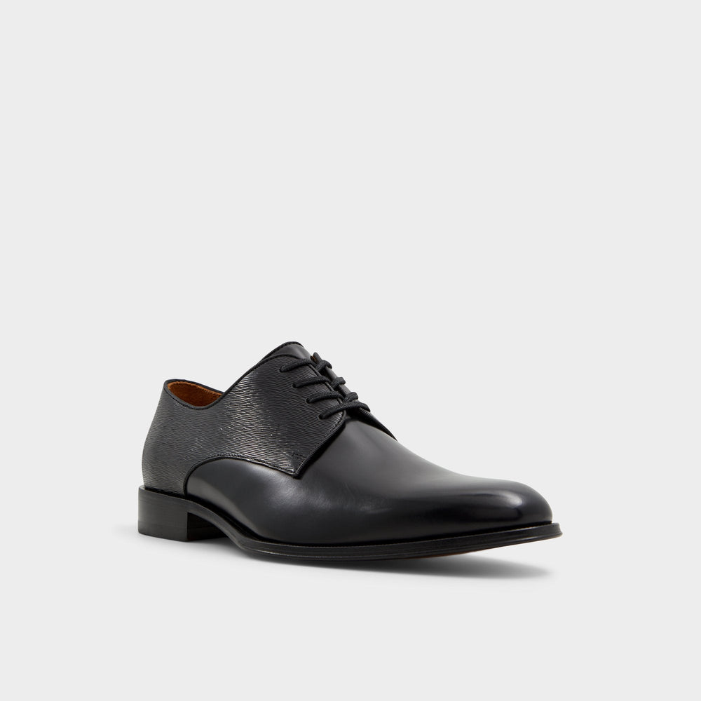 Aldo Halbart Black Leather Embossed Men's Oxfords & Lace-ups - Oxford shoe Black