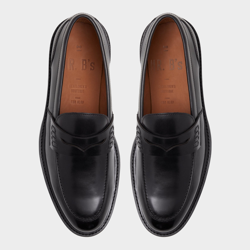 Aldo Aleris Black Men's Dress Shoes - Loafer, Lug sole Black