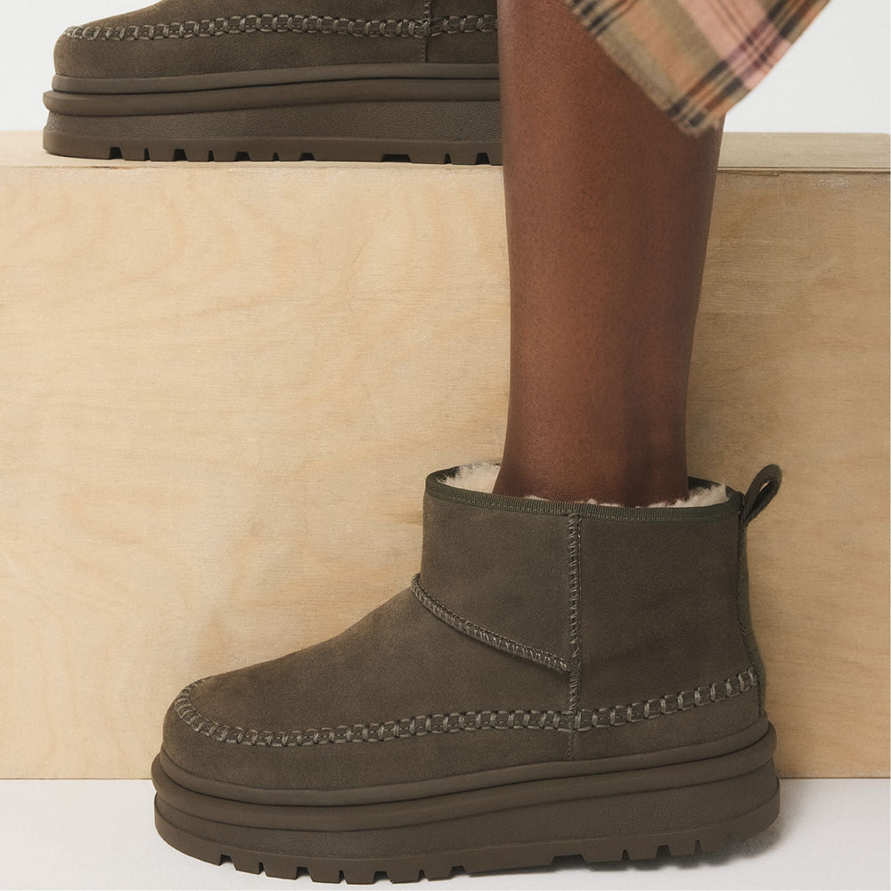 Aldo Milanie in Dark Green - Ankle boot, Lug sole Dark Green