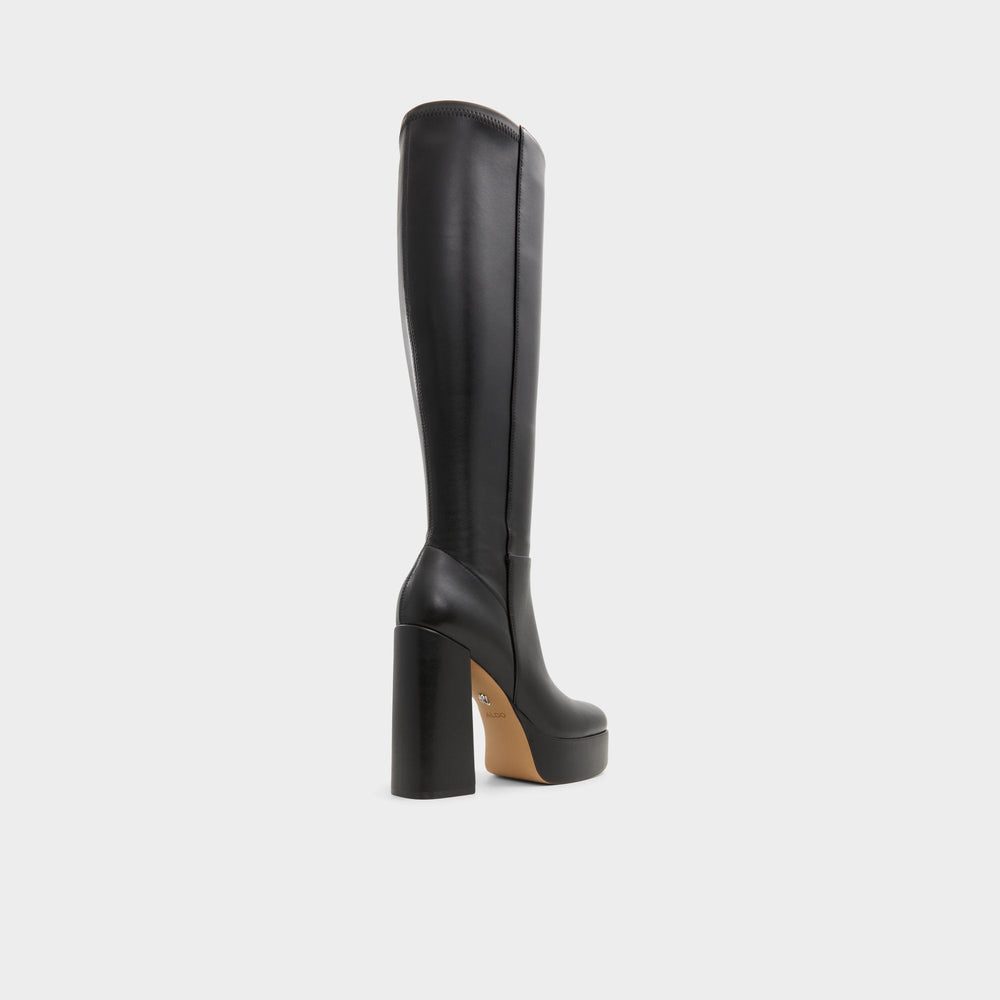 Aldo Albie Black Women's Tall Boots - Knee-high boot, Platform Black