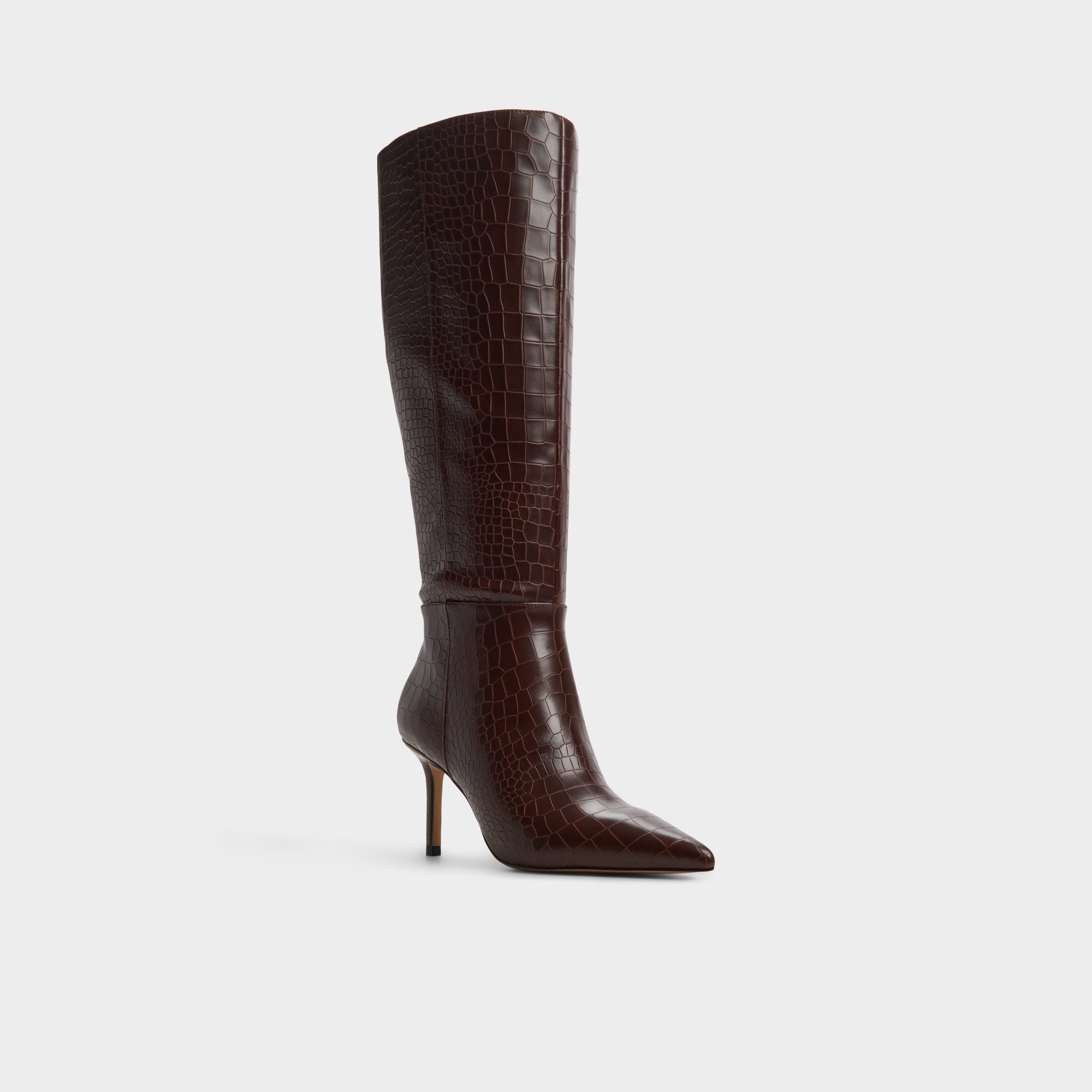 Aldo Saphiria Dark Brown Women's Tall Boots - Knee-high boot, Stiletto heel Dark brown