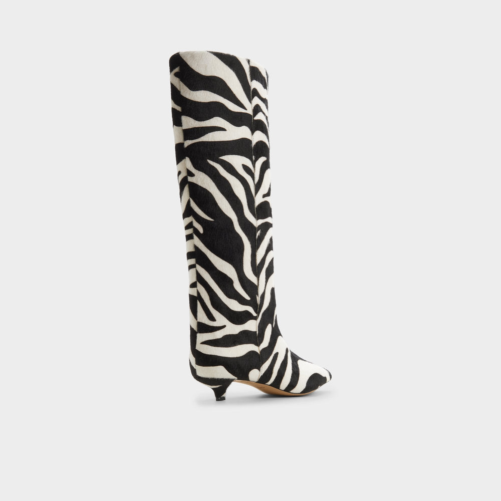 Aldo Gabelia in White Black - Knee-high boot, Kitten heel White/black