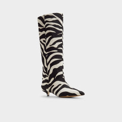 Aldo Gabelia in White Black - Knee-high boot, Kitten heel White/black