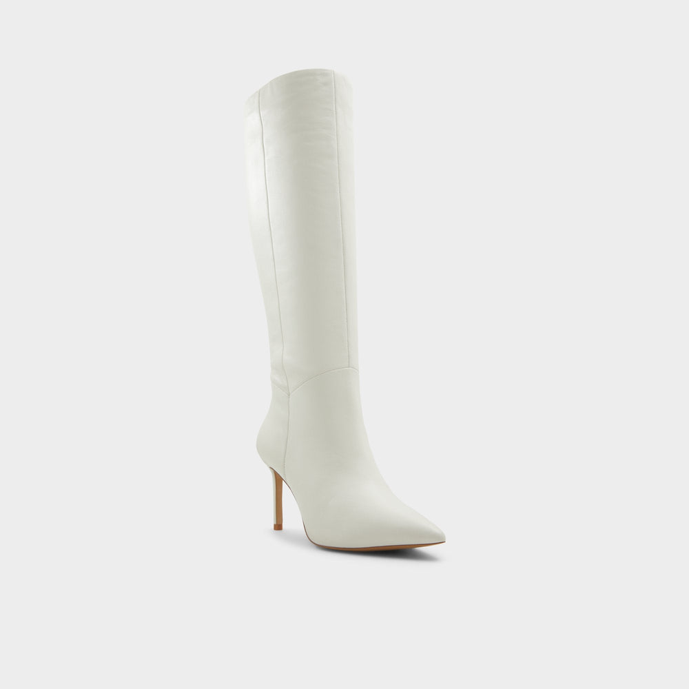 Aldo Laroche White/Bone Women's Tall Boots - Knee-high boot, Stiletto heel White/Bone