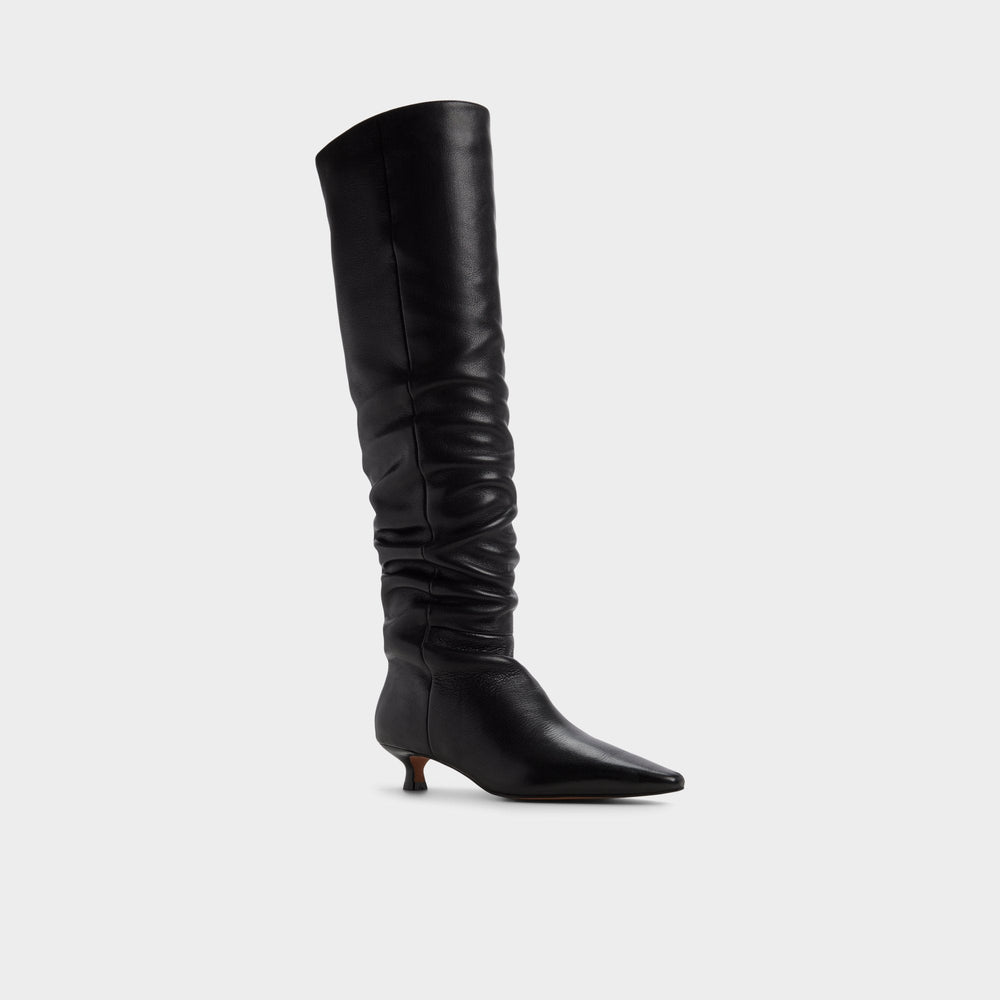 Aldo Muttsee Black Women's Tall Boots - Over-the-knee boot, Kitten heel Black