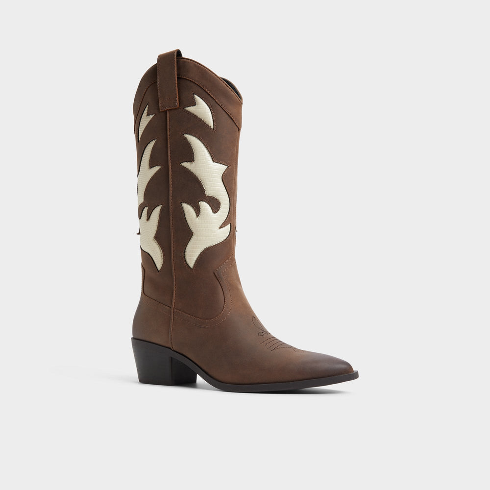 Aldo Nebraska Royal Brown Women's Western - Mid-calf western boot Royal Brown