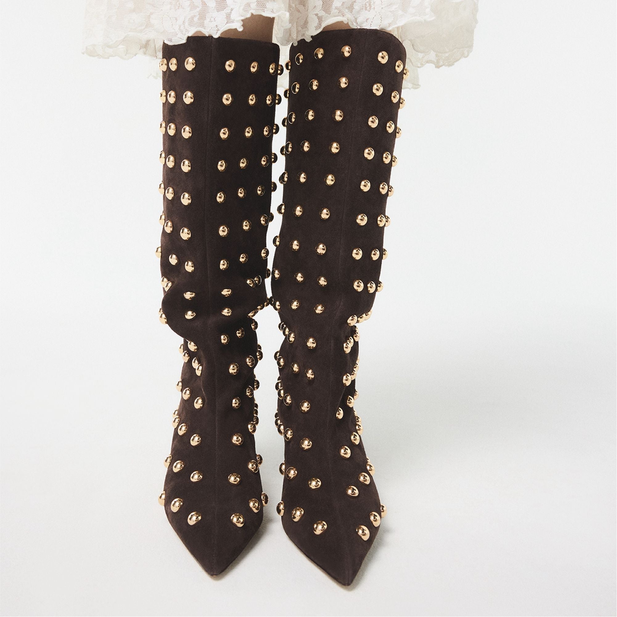 Aldo Selora in Medium Brown - Knee-high boot, Stiletto heel Medium Brown