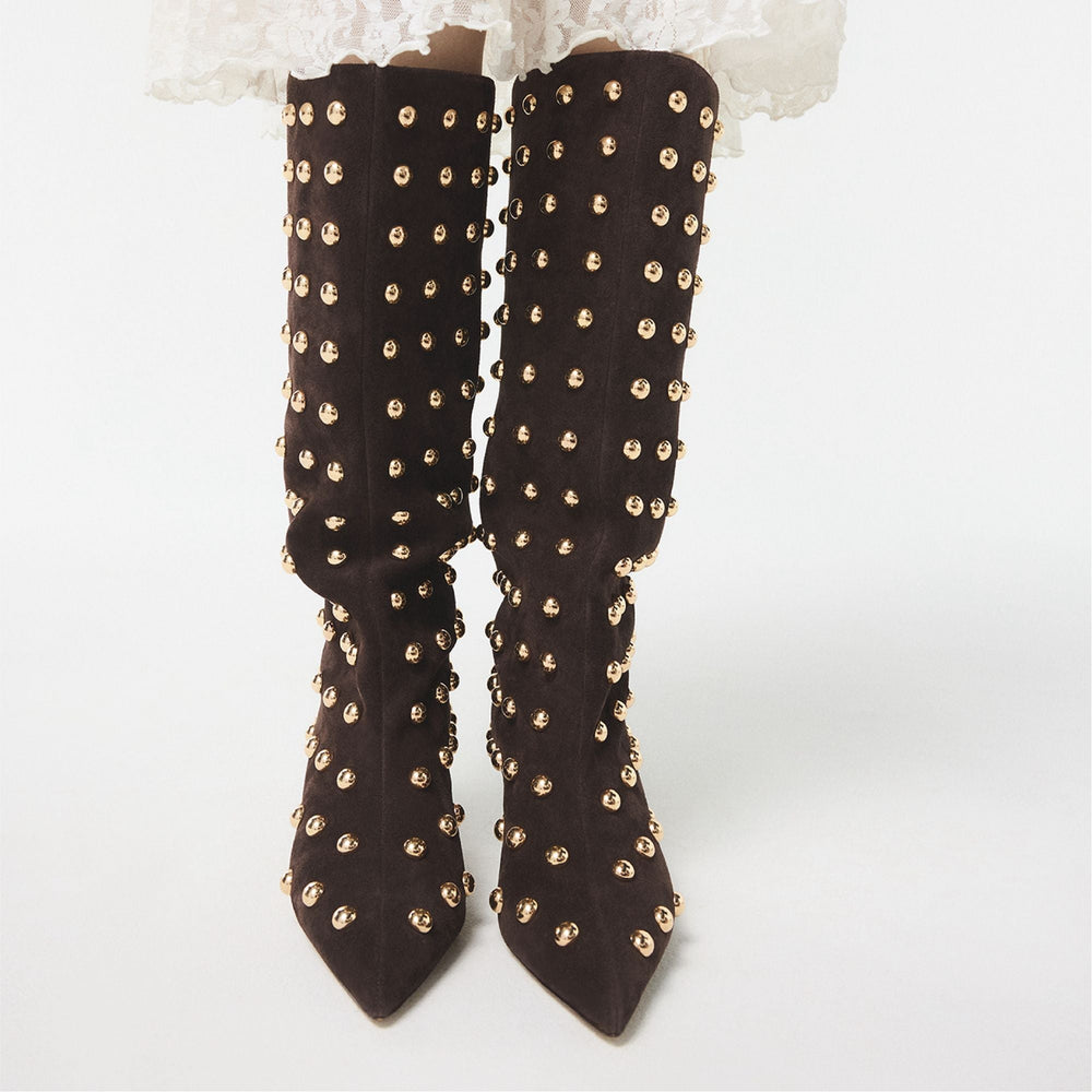 Aldo Selora in Medium Brown - Knee-high boot, Stiletto heel Medium Brown