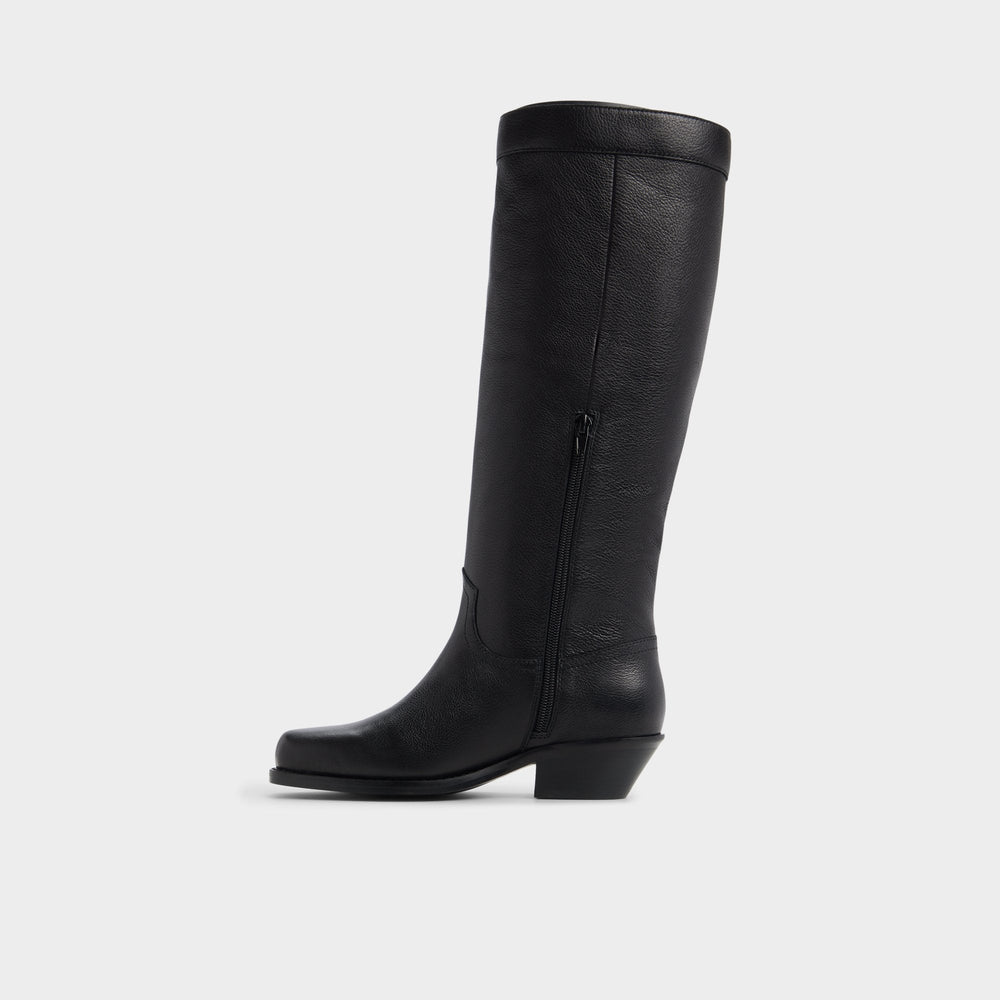 Aldo Emberlyn in Black - Knee-high western boot, Cup sole Black