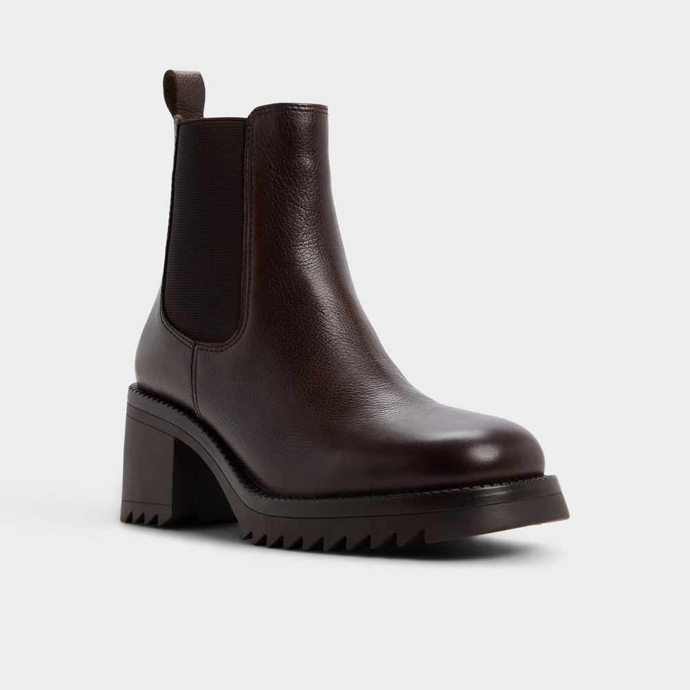 Aldo Anneliese in Medium Brown - Chelsea boot, Lug sole Medium brown