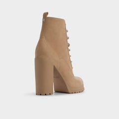 Aldo Rebelliously in Medium Beige - Combat ankle boot, Lug sole Medium Beige