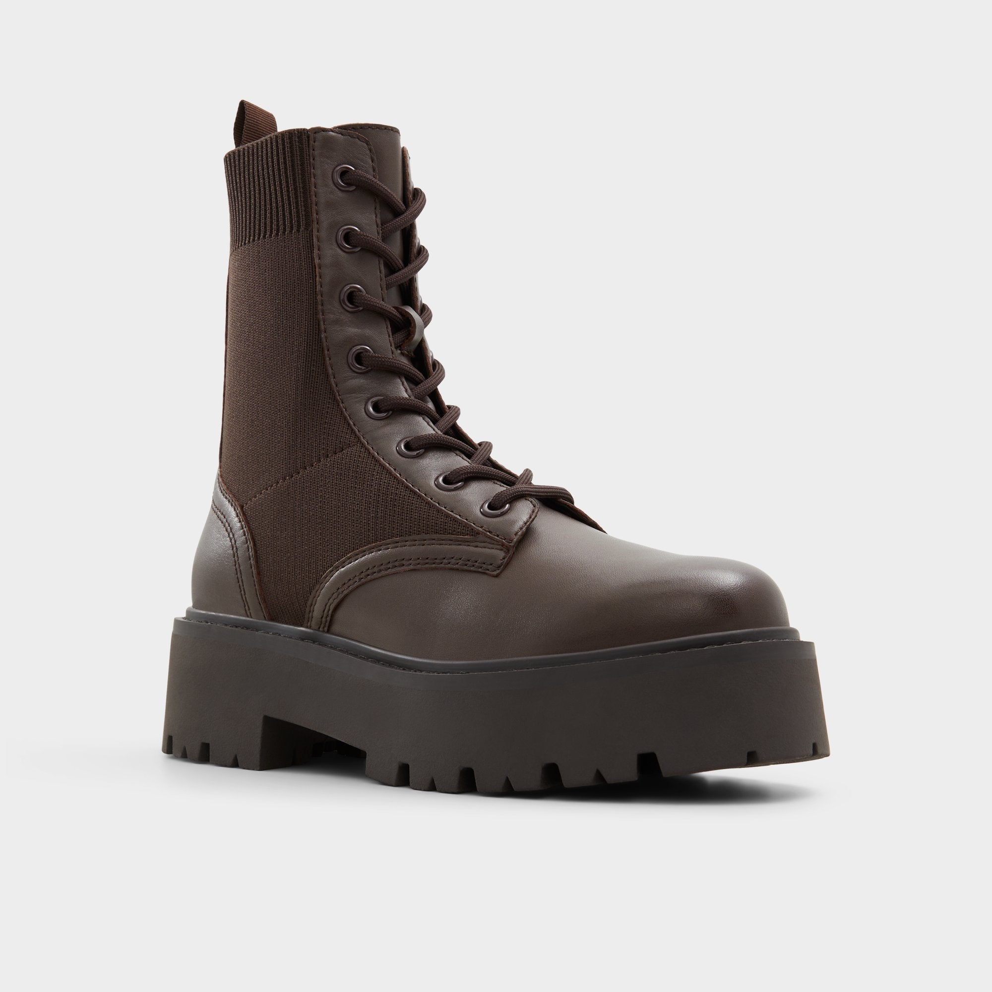 Aldo Talaleryknit Brown Overflow Women's Combat boots - Combat ankle boot, Brown Brown Overflow