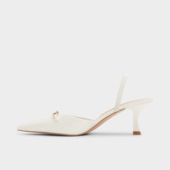 Aldo Nailah White/Bone Women's Kitten heels - Slingback heel, Kitten heel White/bone