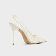 Aldo Pearlescent Other White Textile Mesh Women's Slingbacks - Slingback heel Other White