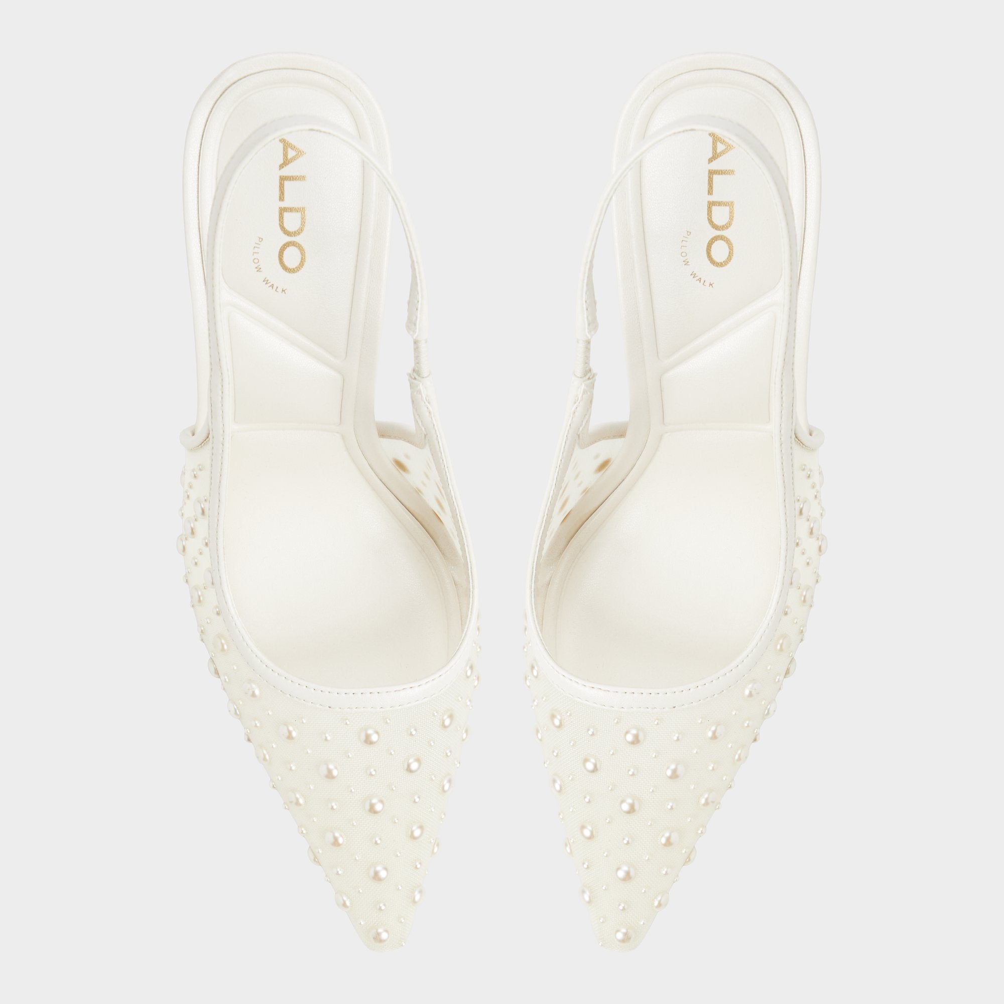 Aldo Pearlescent Other White Textile Mesh Women's Slingbacks - Slingback heel Other White