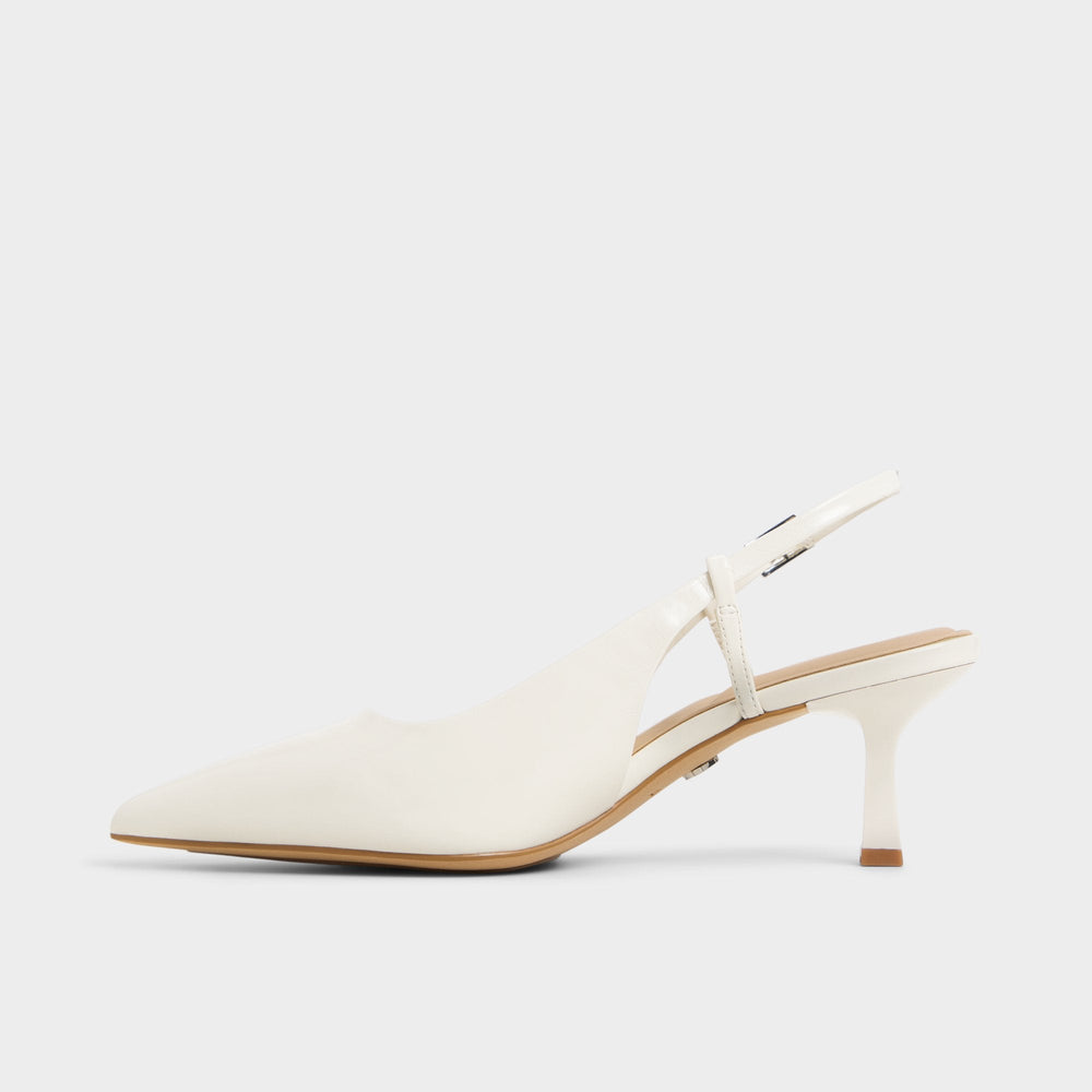 Aldo Adan in White Bone - Slingback heel, Kitten heel White/bone