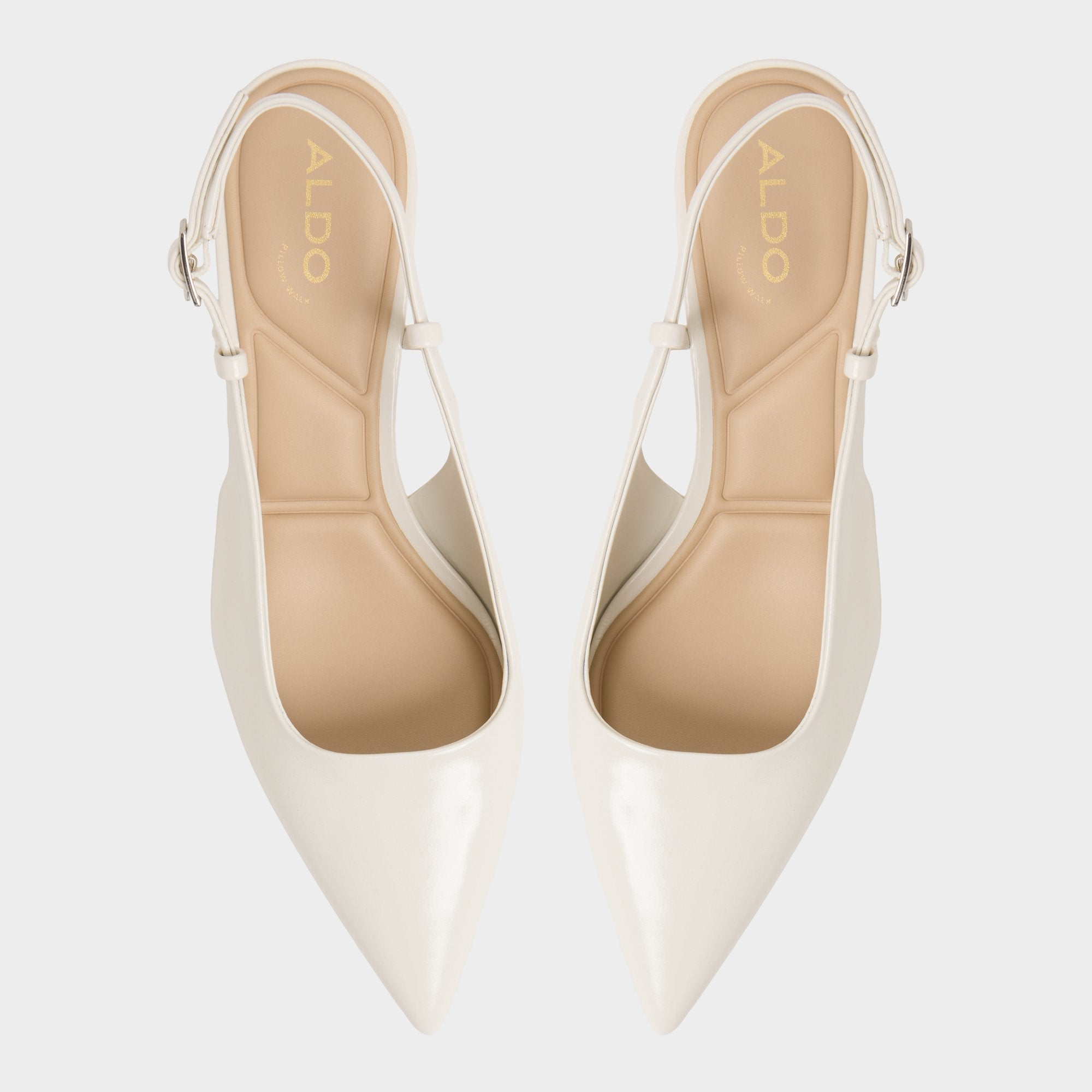 Aldo Adan in White Bone - Slingback heel, Kitten heel White/bone