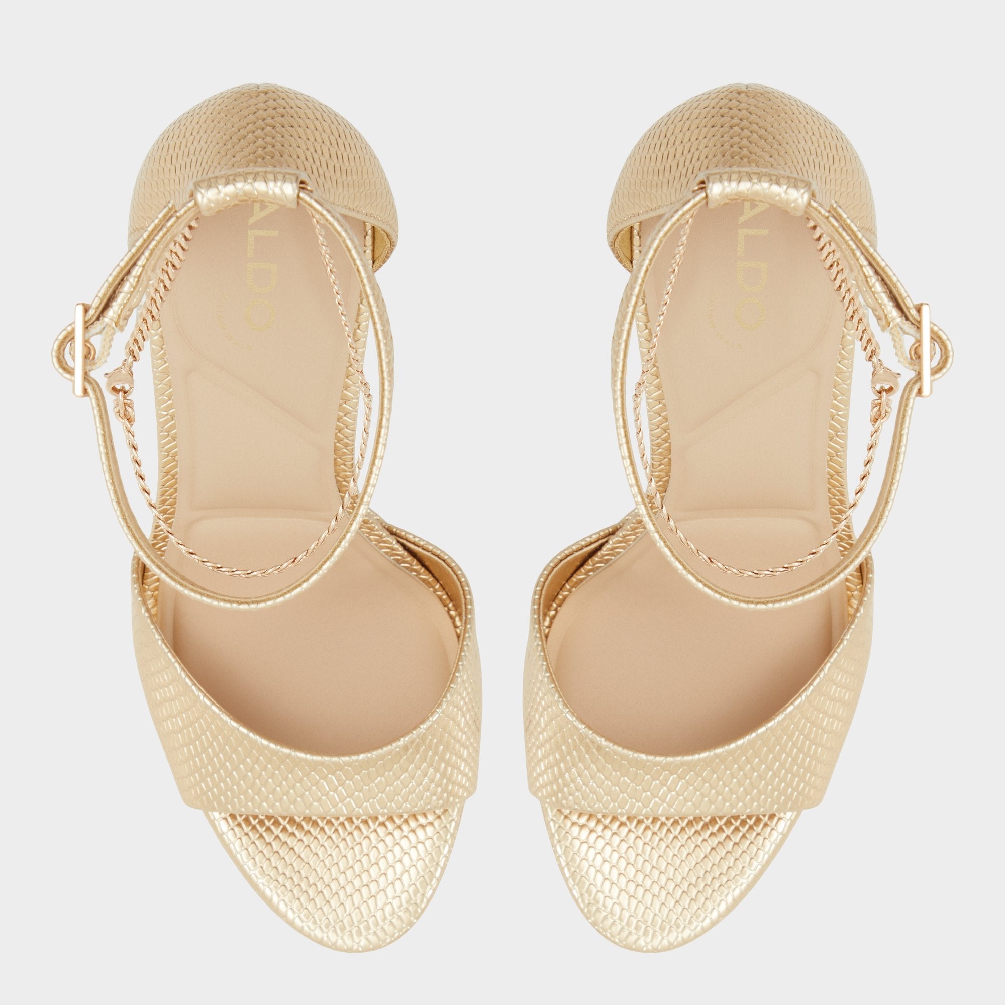 Aldo Afumeth Gold Women's Platform sandals - Strappy heeled sandal, Stiletto platform Gold